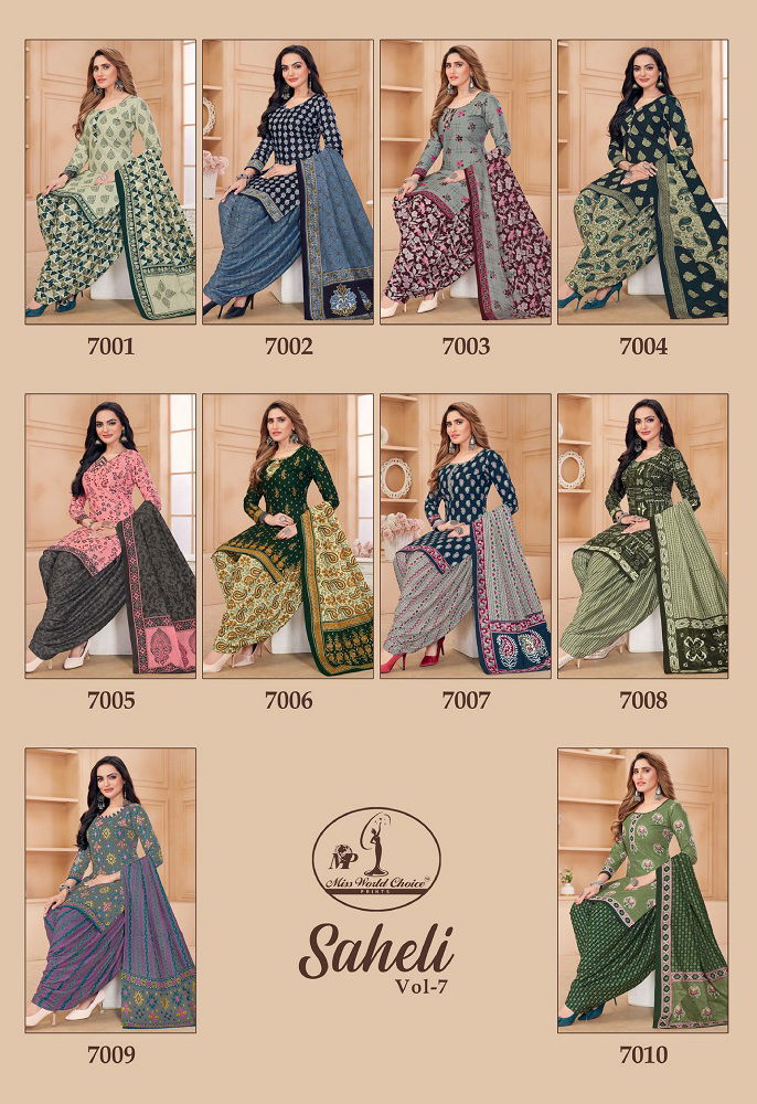 Saheli Vol 7 By Miss World 7001 7010 Online Dress Material Wholesale
